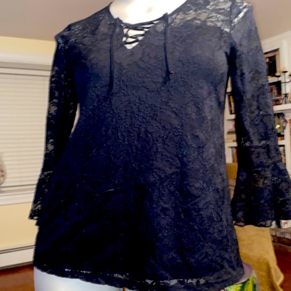 Lane Bryant Lace Blouse Black